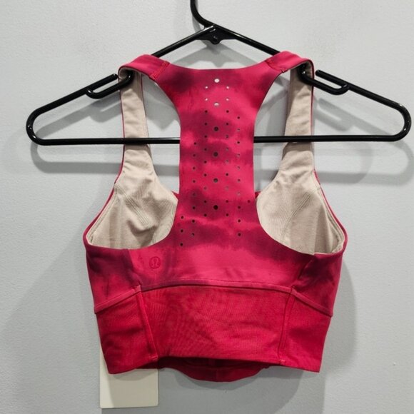 Lululemon lab Mesh Panels Train Bra *Medium Support B/C cup Weaves Dye Pink Drag - Picture 4 of 5